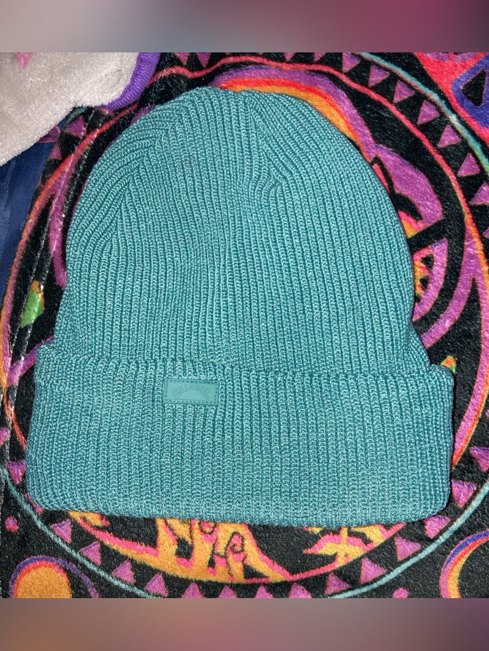 Billabong Teal Knit Cuffed Beanie